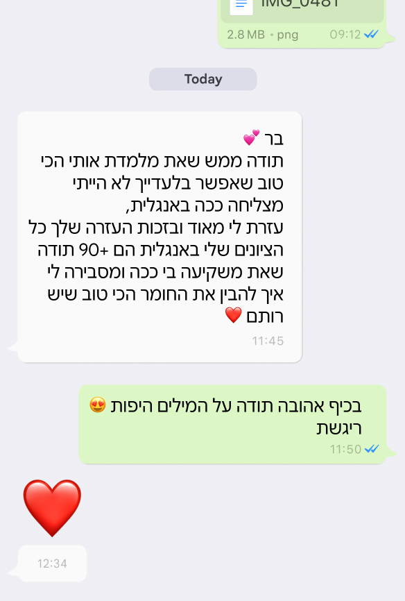 WhatsApp testimonial